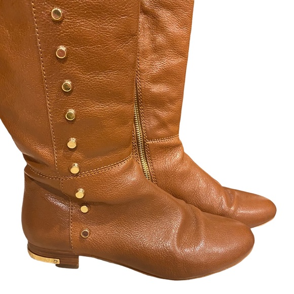 MICHAEL KORS | AILEE GOLD STUD BOOTS SZ 7 - Picture 4 of 16